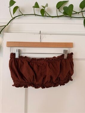 Free People Elastic Ruffle Tube Top Bralette